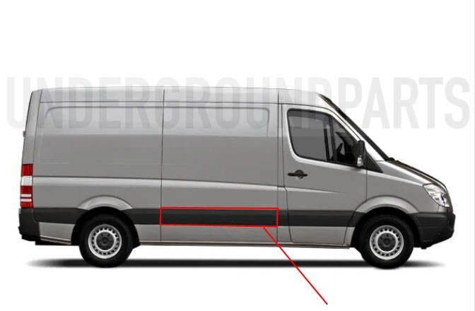 VW CRAFTER REAR SLIDING DOOR STRIP TRIM MOULDING COVER RIGHT DRIVERS SIDE PANEL