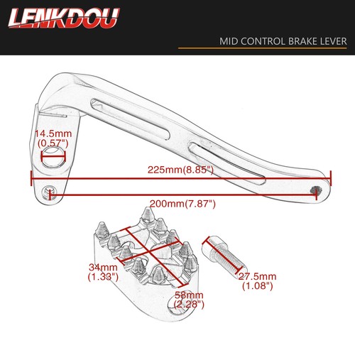 Brake Lever w/ Foot Peg Pedal For Harley Dyna Street Bob Super Glide Mid-Control - Picture 7 of 7