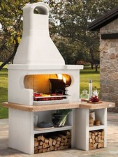 Palazzetti in Giardino Tropea 4 Barbecue Legna Carbonelle Cemento Kit Montaggio