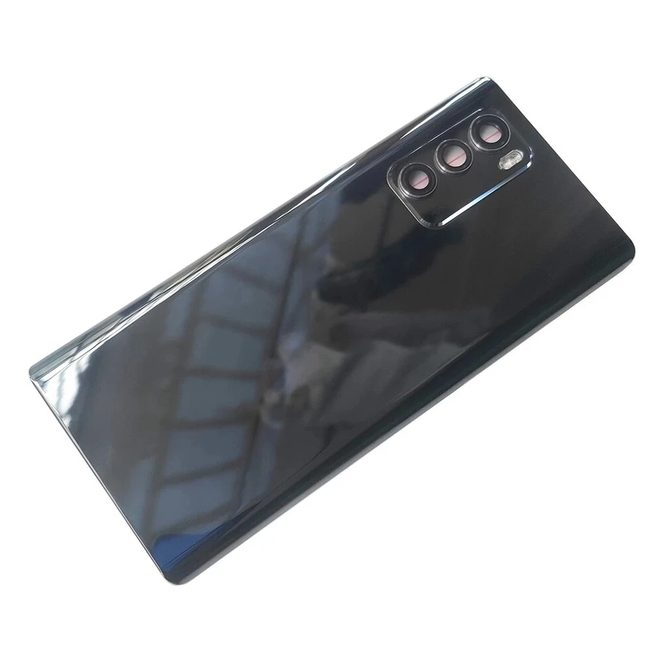 Cubierta de carcasa de puerta trasera de vidrio reemplazo de batería para LG Wing 5G F100 negro Foto 3 de 3