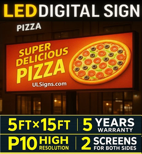 P10 5x15 FT Double-Sided LED Billboard Outdoor FullColor Programmable Sign Board