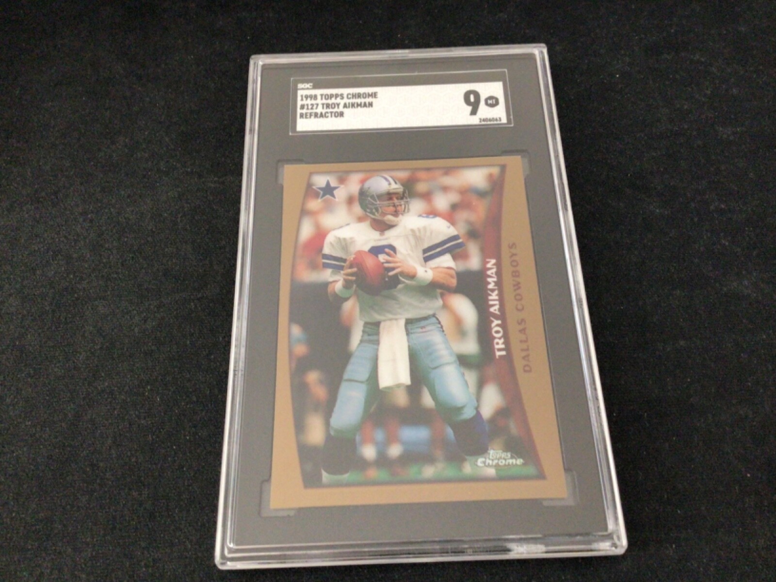 1998 Topps Chrome Refractor Troy Aikman #127 SGC 9
