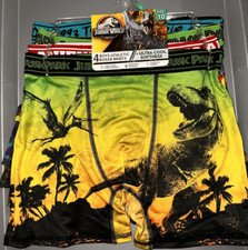 Jurassic Park Underwear Boys Size 10 Boxer Briefs Jurassic World Dinosaurs T-Rex