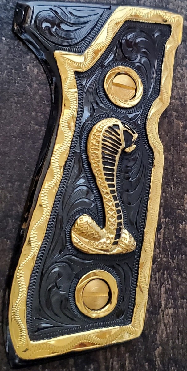 King cobra snake Beretta 92fs mexican style cachas grips custom