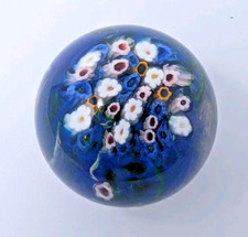 UNDERSEA GARDEN 2" Glass Marble by SHAWN E MESSENGER Millefiori Blue Studio '03