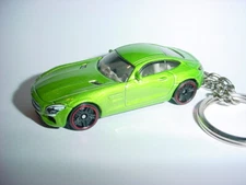 HOT 3D GREEN MERCEDES-AMG GT CUSTOM KEYCHAIN keyring key fast BLING hot wheels