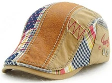 Men Beret Hat Cotton Buckle Adjustable Newsboy Hats Cabbie Gatsby Cap