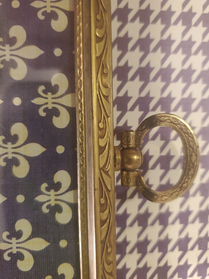 Vintage 2 Gold BRASS FRAMES 5x7 Picture Frame Photo Ornate Etched Metal