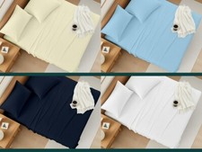 400TC 100 Cotton 4 Pc Sheet Set Soft Deep Pocket Sheets Fits Upto 16" Soft Bed