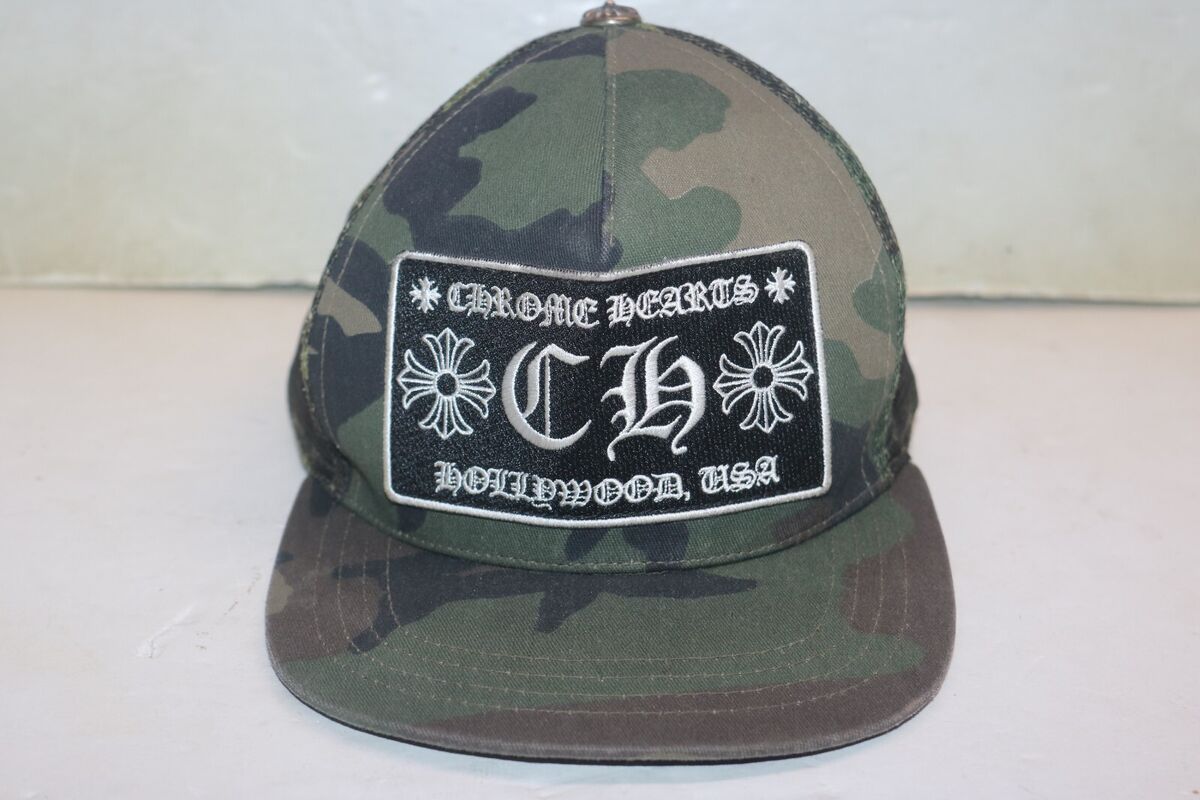 Chrome Hearts CH Hollywood Trucker Hat Camouflage One Size Chrome Hearts CH Hollywood Trucker Hat Camouflage One Size