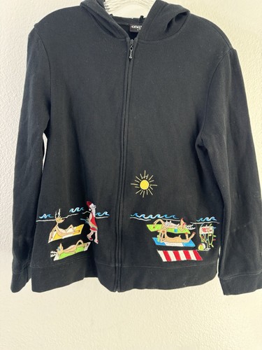 Onque Casuals Set Giacca e Pantaloni Natale Babbo Natale Renne in Spiaggia Medium - Foto 1 di 10