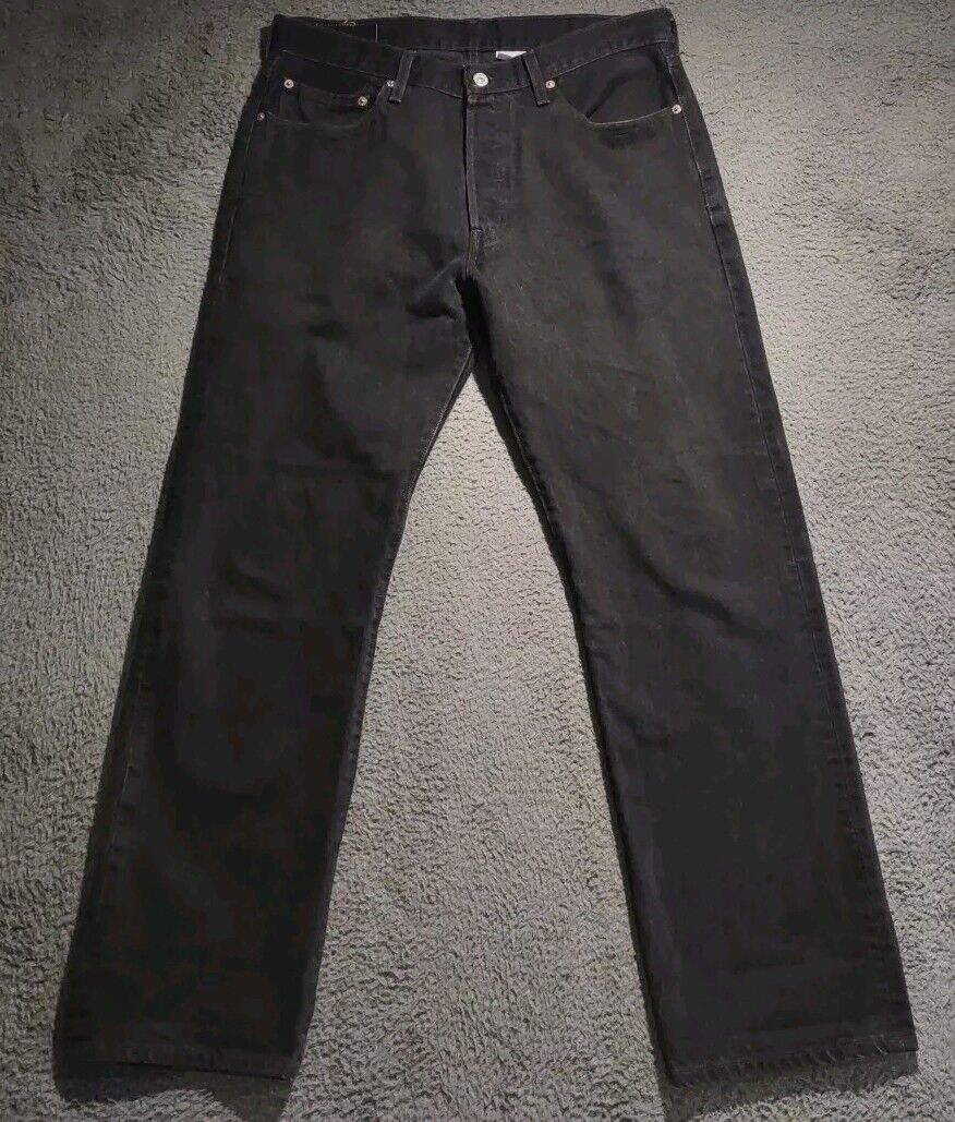 Vintage Levi's 501 Black Denim Jeans Size 34x32 Faded Grunge Vintage Levi's 501 Black Denim Jeans Size 34x32 Faded Grunge