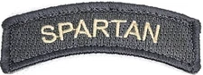  Spartan Rocker Tab Arc Embroidered Tactical Patch Dark Grey Off White ACU Light