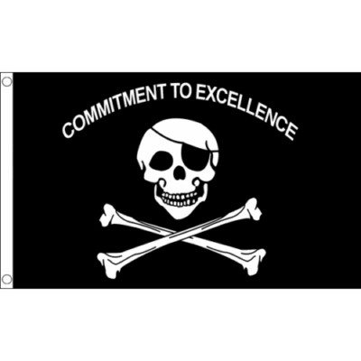 3X5 Jolly Roger Commitment To Excellence 3'x5' Flag USA SELLER Raiders 