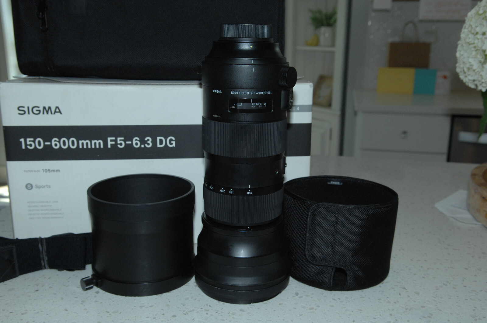 Sigma 150600mm f56.3 DG OS HSM Sports Lens for Nikon AF with Hood