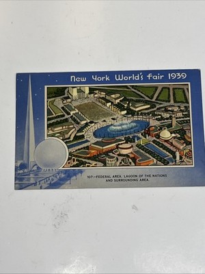 NY World's Fair 1939, Postmark Times Square Federal Lagoon, The Nations Postcard