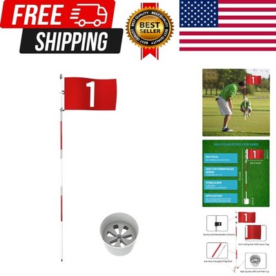 Golf Flagstick 6ft Golf Flag and Cup for Yard Pro Detachable Golf Hole Cup an...