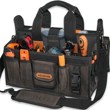 WELKINLAND 20-Pockets Electrician Tool Tote 16"-Wide Open Top Tool Tote Tool Bag