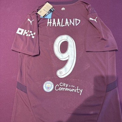 Maillot Extérieur Authentique Manchester City 2025/26 avec Impression HAALAND 9 dans Coffret