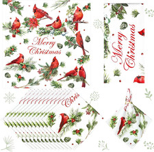 12 Pcs Red Cardinal Cloth Napkins 20X20 Washable Dinner Party Decor