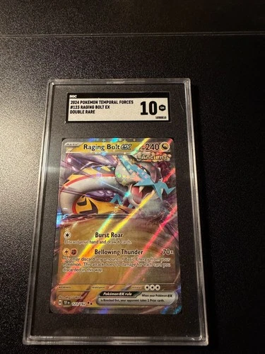 Pokémon Raging Bolt ex 2024 Temporal Forces SGC GEM MINT 10 123/162 Holo