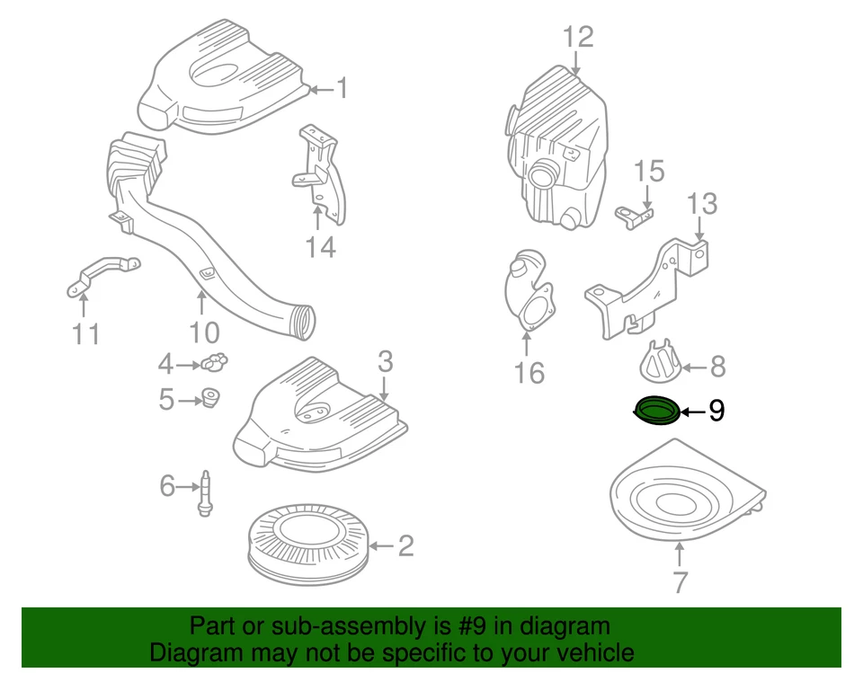 Sello de filtro de aire inferior genuino Nissan Frontier Hardbody 2.4 - NUEVO OEM Foto 2 de 2