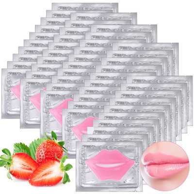 50PCS Collagen Lip Mask Sheets Gel Pads for Dry Lips Anti-Aging Moisturizing