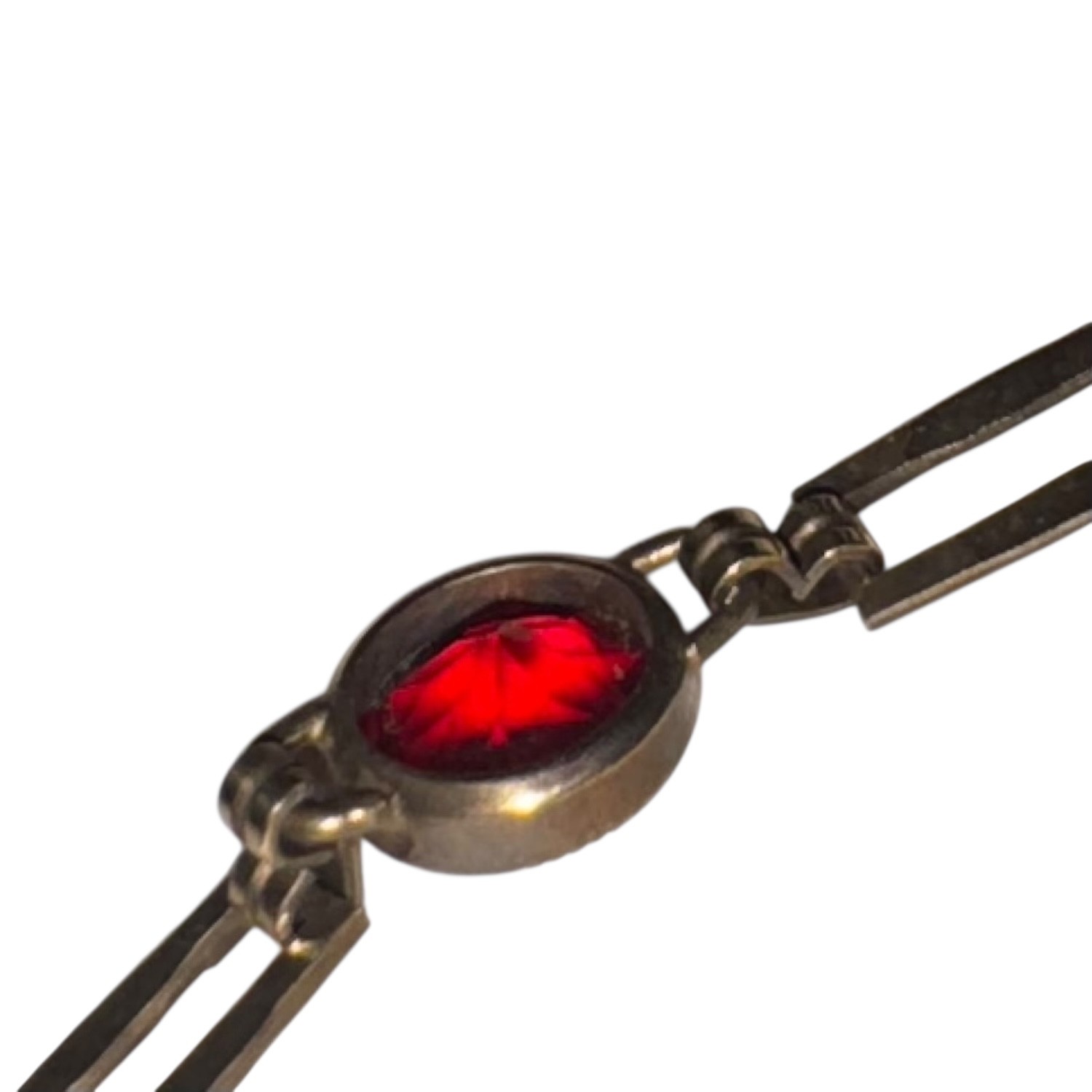 Reverse Rivoli Cut Bezel Set Ruby Red Rhinestone … - image 4