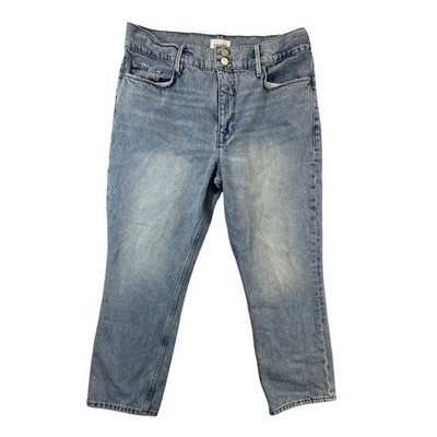 FRAME Jeans Womens 32 Blue Le Pixie Sylvie Slender Straight Bilson Light Wash