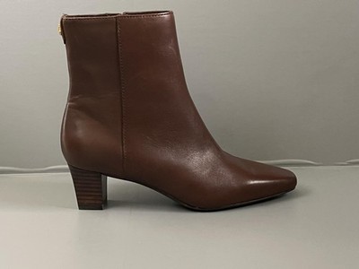 Lauren Ralph Lauren Boots Womens Size 5.5 Brown WILLA-BO-BTE Ankle Block Heel