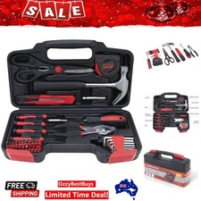 39-Piece Essential Household Tools Kit with Portable Toolbox – Ideal for DIYers