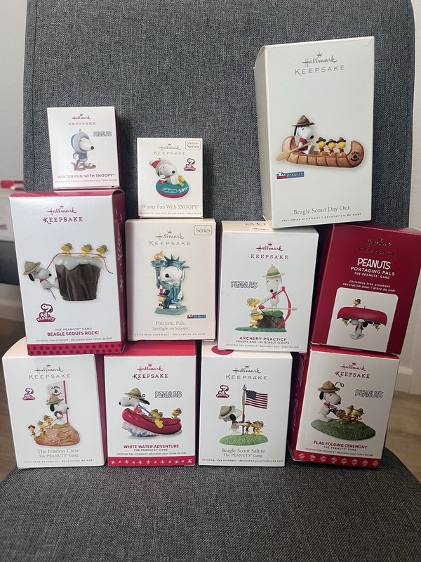 Hallmark Keepsake Peanuts Beagle Scouts Snoopy Ornament Lot