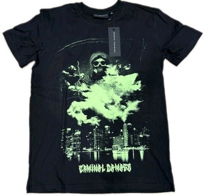 Criminal Damage Black & Green Crypt Grim Reaper HORROR T-Shirt - TEE Größe M