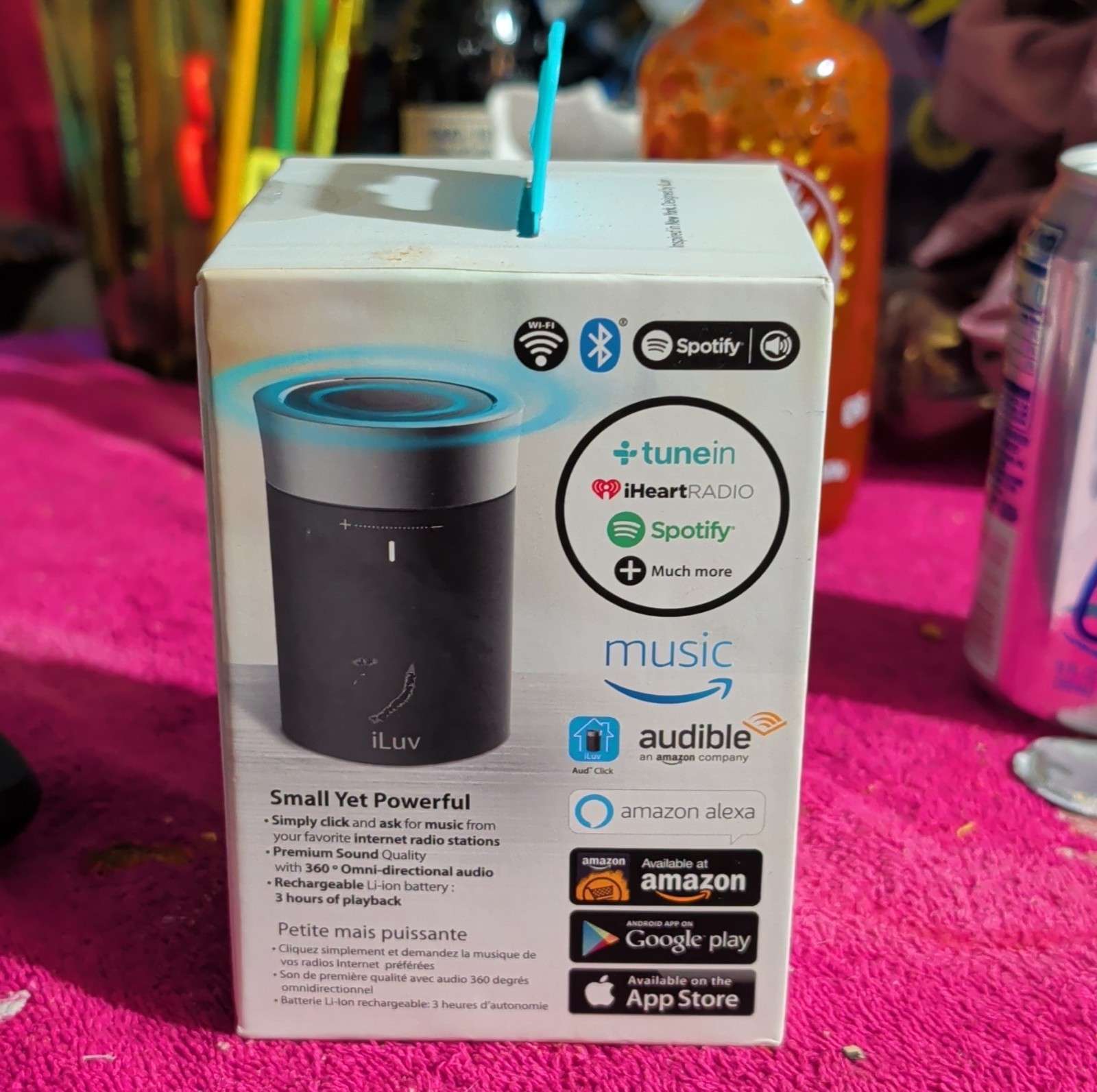 iLuv Aud Click BK V2.1 Alexa Smart Speaker, Wi-Fi Bluetooth,
