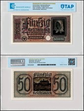 Germany 50 Reichsmark, 1940-1945 ND, P-R140a.1, UNC, Authenticated