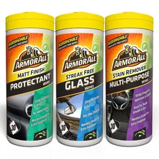 Armor All, Car Interior Cleaning Wipes, Triple Pack for Dashboard, Glass & All