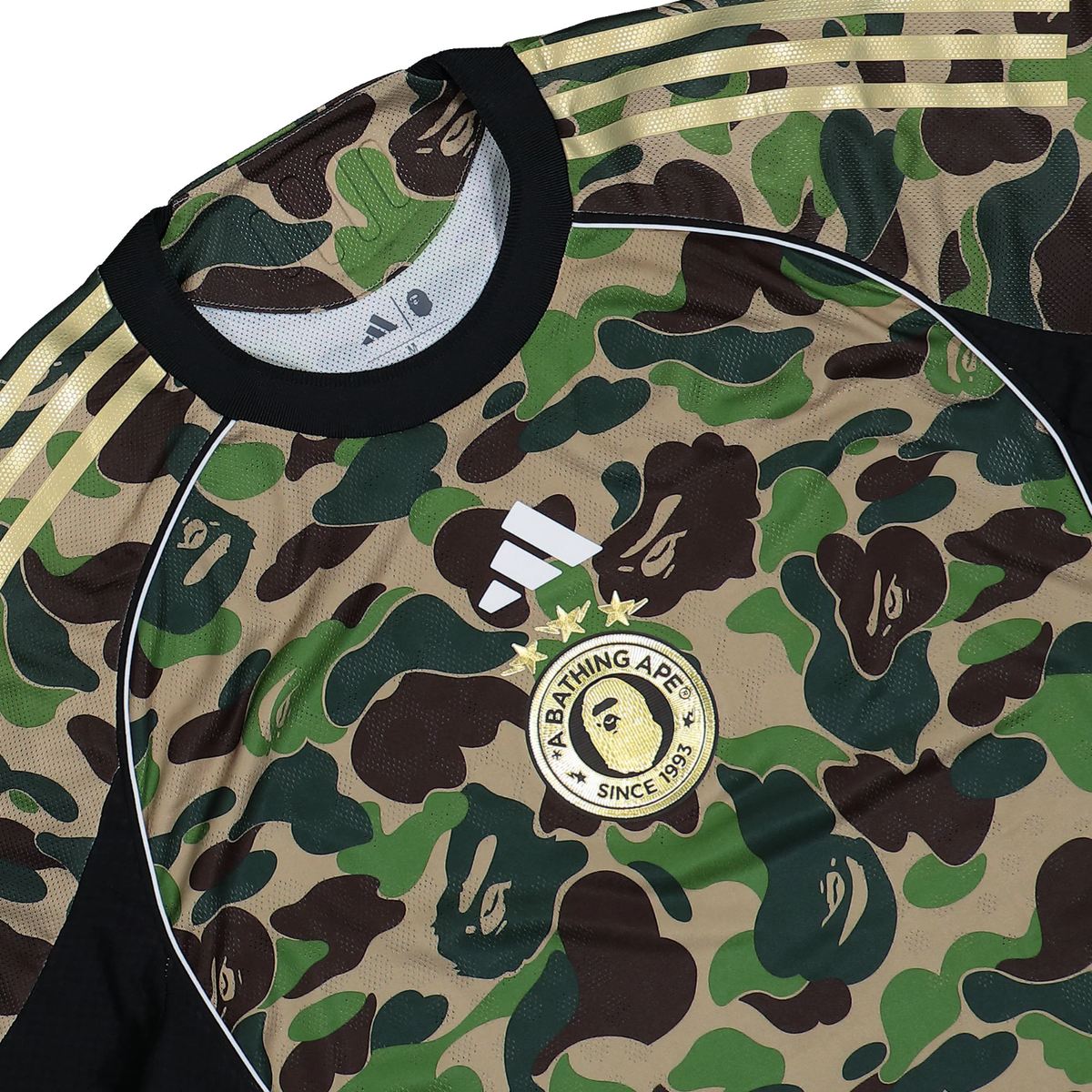 Bape X adidas Camouflage Gold Logo Full Set Slim Jersey and Shorts