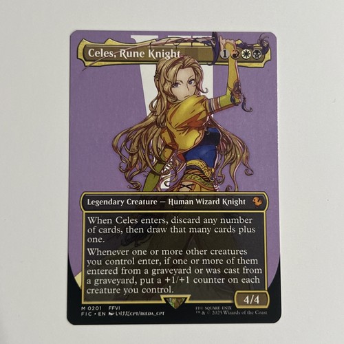 Magic The Gathering Celes, Rune Knight Borderless Commander Final Fantasy M 0201