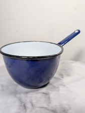 Vintage Emo Celje Yugoslavia Enamelware Milk Pan Colbolt Blue Good Condition 