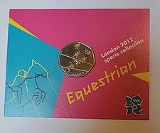 2011 London 2012 Olympic Games Uncirculated UK Equestrian Fifty Pence 50p Coin