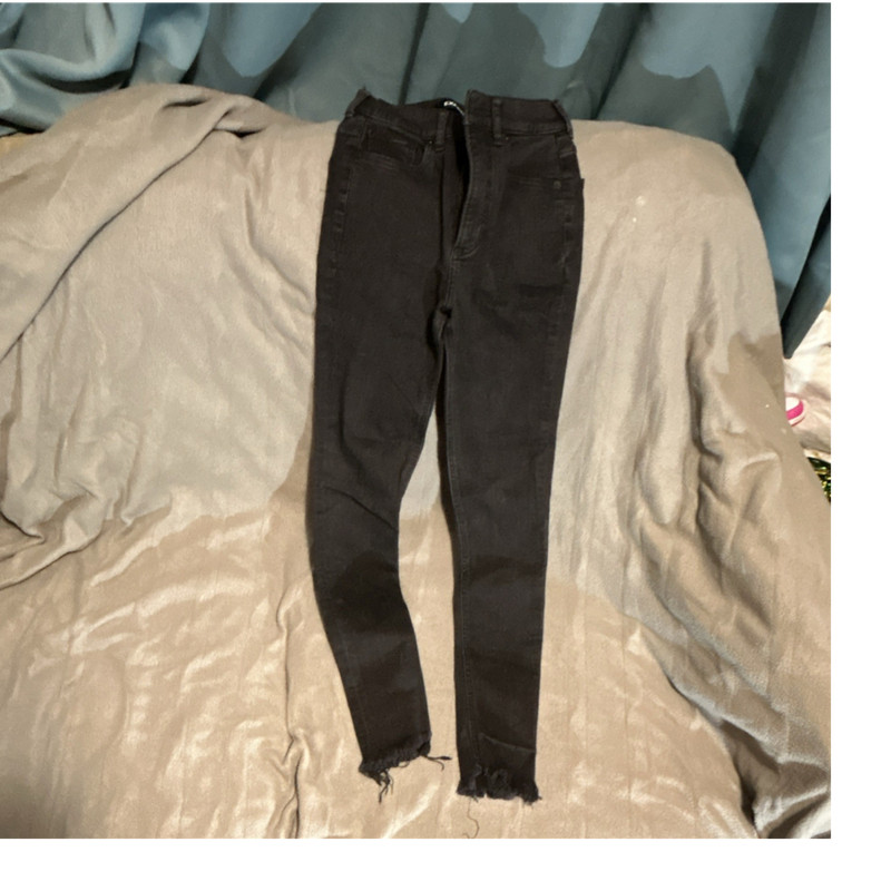 Express Denim Perfect Women's Petite Slim Skinny Ankle Jeans Black Stretch