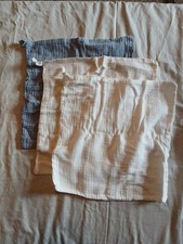 Muslin 100 Cotton Baby Wash Cloths White, Beige, Blue - New In Opened Package