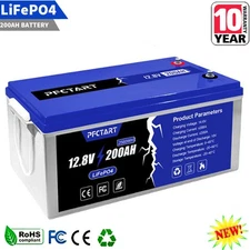 NEW 200Ah 2560WH 12.8V LiFePO4 Lithium Battery Deep Cycle for RV Boat Home BMS