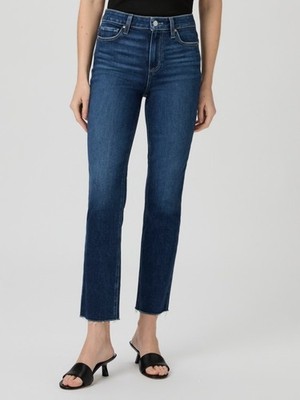 PAIGE Cindy High Rise Slim Jean size 26 in Foreign Film Wash - Raw Hem