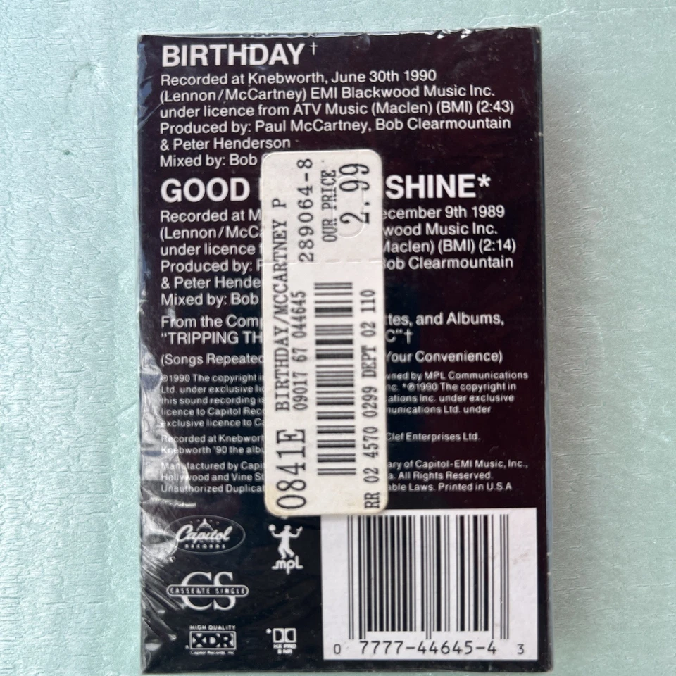  Paul McCartney - Birthday - Cassette Single Tape - 1990 - New Sealed - Image 2 of 3