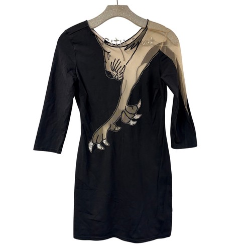 Kate Moss x Top Shop Panther Mini Dress LBD Holiday 2008 Size 2