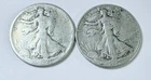 WALKING LIBERTY SILVER HALF DOLLAR 90% SILVER LOT OF 2 CIRCULATED COINS #10018