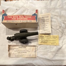 Conestoga Co. Big Bang 60mm Vintage Cast Iron Military Cannon Toy with Box.