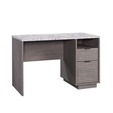 Medium Grey Desk, Writing Desk with Storage Shelf for Home Office