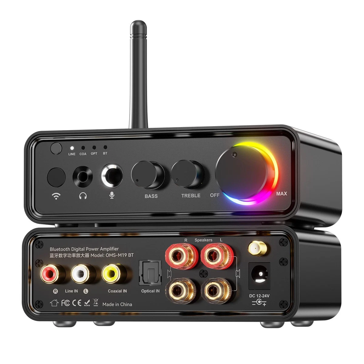 HiFi Digital Stereo Mini Amplifier TPA3116D2 Bluetooth5.3 AUX Headphone 100W*2